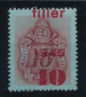 1945 Kisegítő portó 10f/18f nagyon látványosan elcsúszott felülnyomással
