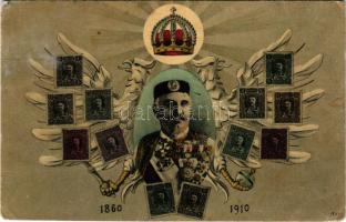 Nj. V. kralja Nikole od Cronogre. 1860-1910 / Nicholas I of Montenegro (ázott sarok / wet corner)
