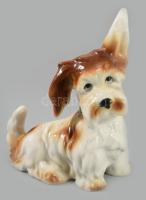 Porcelán kutya figura, jelzés nélkül, hibátlan, m: 14 cm