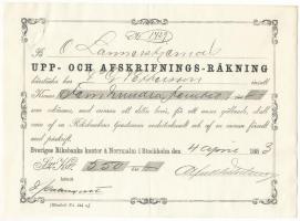 Svédország 1883. "Sveriges Riksbanks kontor a Norrmalm i Stockholm (Svéd Nemzeti Bank irodája, ...
