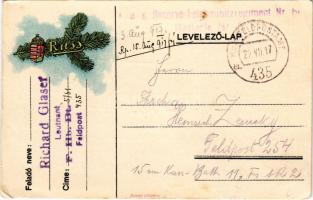 1917 Tábori Postai Levelezőlap. Magyar Litográfia / WWI K.u.k. military field postcard + "K.U.K...