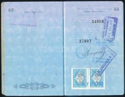 1988 Magyar Népköztársaság által kiállított útlevél török, görög, olasz vízumokkal