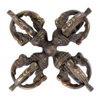 Tibeti vadzsra. Tibet, cca 20. sz. eleje, bronz, 10,5x10,5 cm