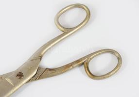 2 darab fém szabász olló, jelzett, h: 24-26 cm