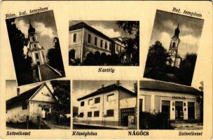 Nágocs, Római katolikus és református templom, Hangya szövetkezet üzlete, községháza, Zichy kastély