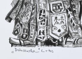 Vén Zoltán (1941-): Dobszerda, 2007. Litográfia, tus, papír, jelzett, művészpéldány EA jelzéssel, 34...
