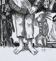 Vén Zoltán (1941-): Dobszerda, 2007. Litográfia, tus, papír, jelzett, művészpéldány EA jelzéssel, 34...