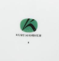 Kurt Hammer virágmintás falitál pár, jelzett, hibátlan, d: 19,5 cm