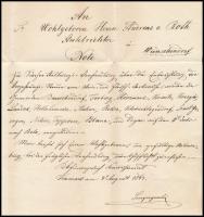 1863 Késmárk, pénzügyigazgatósági levél fekete viaszpecséttel