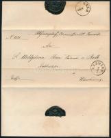 1863 Késmárk, pénzügyigazgatósági levél fekete viaszpecséttel