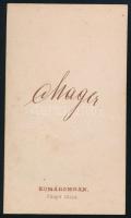 cca 1870 Férfiportré, keményhátú fotó Mager Ármin komáromi műterméből, 10,5×6,5 cm