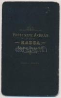 cca 1880 Kassa, Benkő József jenkei plébános, keményhátú fotó Podleszny András műterméből, 10,5×6,5 ...