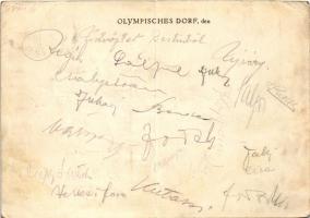 1936 Berlin, Olympisches Dorf / berlini olimpiai játékok, hátoldalon a magyar kézilabda válogatott t...