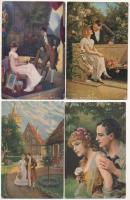 10 db RÉGI romantikus párok művészlap / 10 pre-1945 romantic love couples art postcards