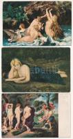 5 db RÉGI enyhén erotikus Stengel művészlap / 5 pre-1945 slightly erotic art postcards