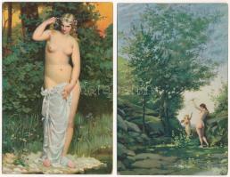 5 db RÉGI enyhén erotikus Stengel művészlap / 5 pre-1945 slightly erotic art postcards