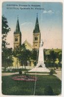 1941 Szabadka, Subotica; Spomenik Sv. Florijana / templom, hátoldalon nemzetiszínű magyar szalaggal,...