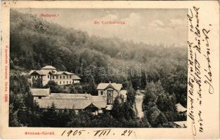 1905 Stószfürdő, Stoósz-fürdő, Kúpele Stós; Budapest és Dr. Czirfusz villa, nyaralók. Wlaszlovits Gu...