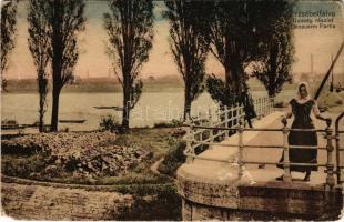 1915 Budapest XX. Pestszenterzsébet, Pesterzsébet, Erzsébetfalva; Dunaág részlet. N. M. Bp. (EM)