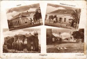 1952 Nagylózs, Lózs (Sopron megye); Iskola, Földmívesszövetkezet, Báró Solymosy kastély, utca részle...