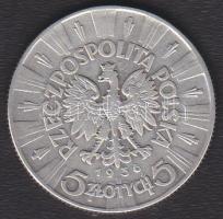 Lengyelország 1936. 5Zl "Józef Pilsudski" Ag T:2