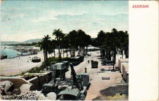 1906 Aswan, Assouan; view, railway, port (EK)