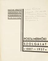 Postamérnöki szolgálat 1887-1937. Szerk.: Rimótzy Mihály et al. [Közreadja a] Magyar Királyi Kereske...