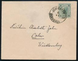 Ausztria Levant 1892 Levél 10para bélyeggel "JERUSALEM / GERUSALEMME" - Calw (Württemberg)