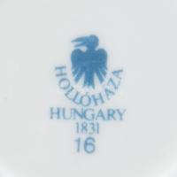 Hollóházi Hajnalka mintás mokkás / kávés készlet, hozzá kínálótál, jelzett, teljes, kis kopással