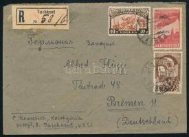 Szovjetunió 1932 Ajánlott levél dekoratív bérmentesítéssel "TACHKENT" - Bremen