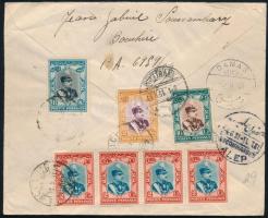 Irán 1931 Dekoratív ajánlott levél "BOUCHIR" + "DAMAS" + "ALEP" - Stut...