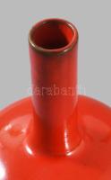 Vérvörös színű kerámia váza, számozott, hibátlan, m: 20 cm