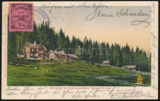 1904 Képeslap Turul 5f + Hohen Rinne 2h hátoldali bérmentesítéssel, "KERESZTÉNYSZIGET" - &...