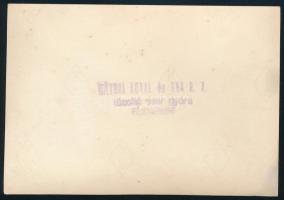cca 1910 Mátrai Antal Tűzoltószergyár által készített locsolókocsi fényképe, hátoldalon pecséttel je...
