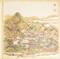 Japán leporellókönyv, színes illusztrációkkal, japán nyelven. Kiadói egészvászon-kötés, kiadói tokba...
