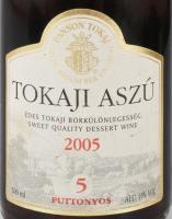 2005 Tokaji aszú, 5 puttonyos, 11%, 0,5l, bontatlan