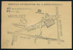 1936 Kedvezményes belépőjegy az Országos kertészeti és virágkiállításra, hátoldalon a kiállítás rajz...