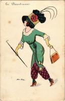 1911 Les Désentravees. K. F. Paris 4485. s: Xavier Sager + "K.U.K. MILIT. POST BOS. NOVI" ...