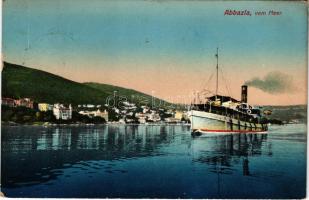 Abbazia, Opatija; vom Meer. Tomasic &amp; Co. / sea, steamship (EK)