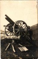 1905/8 M 8 cm-es tábori ágyú légvédelmi tüzelőállásban / WWI K.u.k. military, 8 cm Feldkanone M.5 fi...