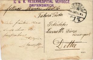 1914 Versec, Werschetz, Vrsac; Katonai kórház, sérült katonák orvossal és nővérrel / WWI Austro-Hung...