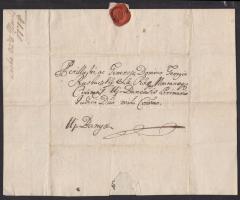 1774 Majthény Ignác tapolcai nemes saját kézzel írt levele hivatalos ügyben sértetlen viszapecséttel