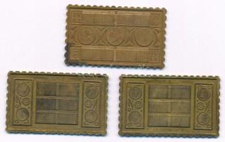 1982-1984. "Naptár" sárgaréz bélyegérem, naptárérem (22x37mm, 3xklf) T:AU (eredetileg PP)