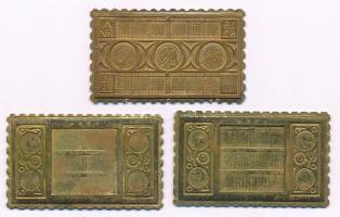 1982-1984. "Naptár" sárgaréz bélyegérem, naptárérem (22x37mm, 3xklf) T:AU (eredetileg PP)