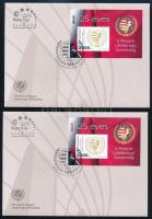 2026 125 éves a Magyar Labdarúgó Szövetség fogazott és vágott blokk 2 FDC-n, fekete és piros azonos ...