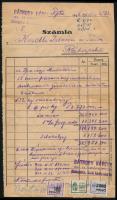 1946 Számla, 68 db számla illetékbélyeggel