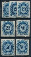 1874 7 db távírda bélyeg (14.400)