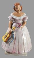 Déryné mázas kerámia szobor, jelzés nélkül, hibátlan, m: 24 cm
