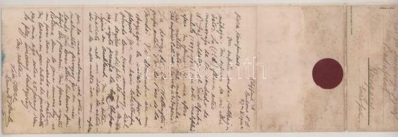 Gisborne, 5-tiled folding leporellocard + letter (wet damage)