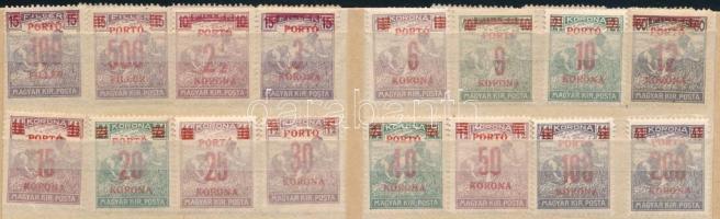 1921/1925 Kisegítő portó sor + 3 klf hármaslyukasztású érték (** 10.000+)
